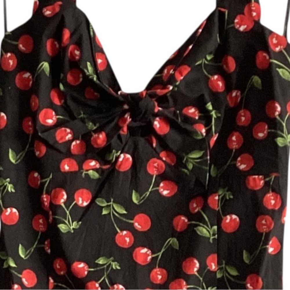 Morbid Threads Vintage Rockabilly Pin Up Cherry Halter Dress - Picture 5 of 8